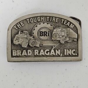 Vintage Brad Ragan Inc. The Tough Tire Team BRi Belt Buckle Metal Illinois